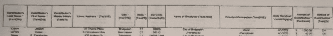 Buried deep in the campaign filings with the SEEC is a document that reveals Coleen le Pere and Joe Ganim were the first to contribute to his mayoral campaign.